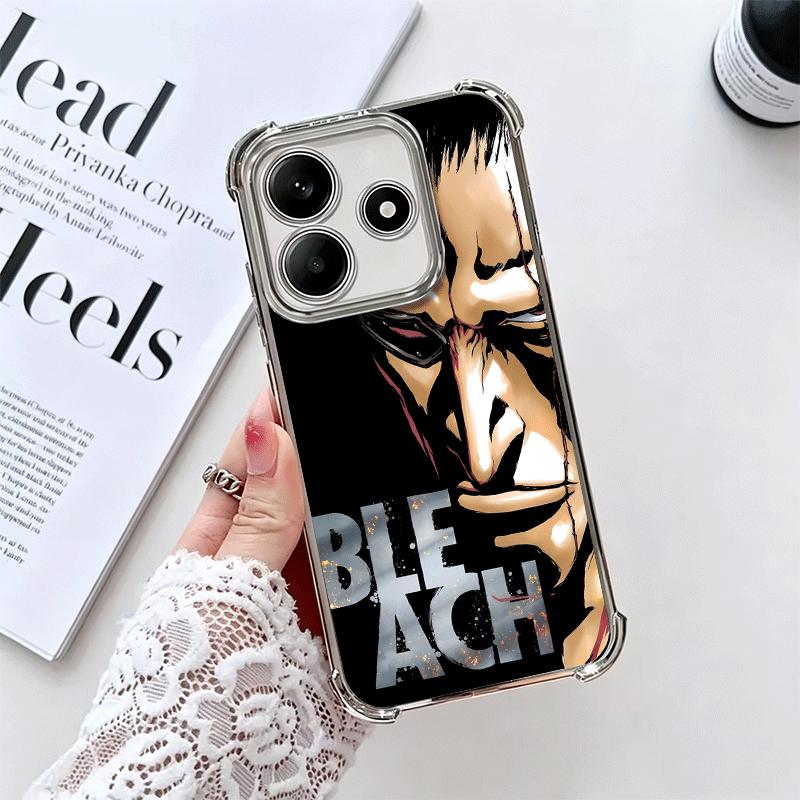 Bleach Zaraki Kenpachi Plating Phone Case For Xiaomi Redmi Note 14 15 Pro Plus 13 12 11 11S 11T 10 9S 9 5G Anti-Fall Airabag Cov