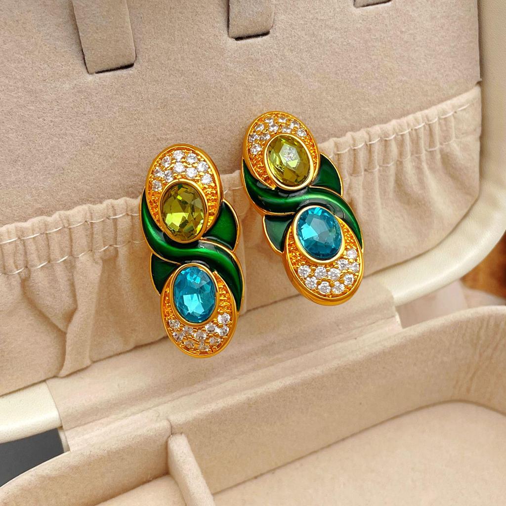 Sternenstaub Shuttle High-End Zirkon Tropfenglasur Retro Ohrringe