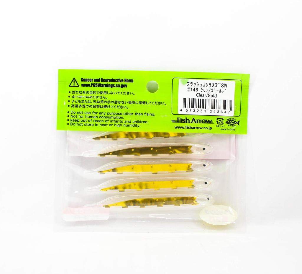 Fish Arrow Soft Lure Flash J Shirasu SW 3 Inch 5 Piece Per Pack #148 (3647)