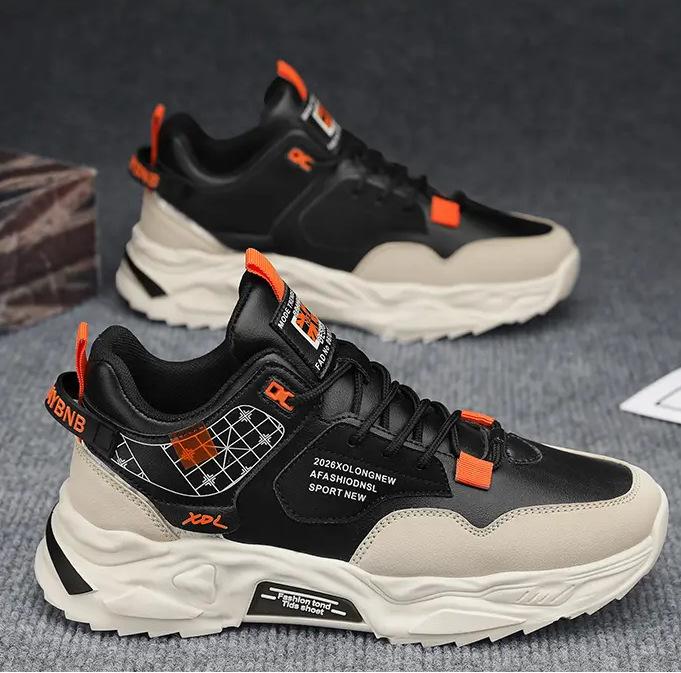 

Высокие мужские туфли весна и осень 2024 новые молодежные спортивные кроссовки для отдыха нескользящие износостойкие баскетбольные туфли увеличивающие рост папы модные туфли 44