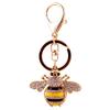 Rhinestone Bee Wing Keychain for Women Men Metal Gold Color Insect Animal Pendant Key Rings Jewelry porte clefs