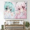 Cute Super Sonico & Green Hair Anime Tapestry Cutecore Room Decor Room Decoration Items Large Tapestry Aesthetic Room Decor