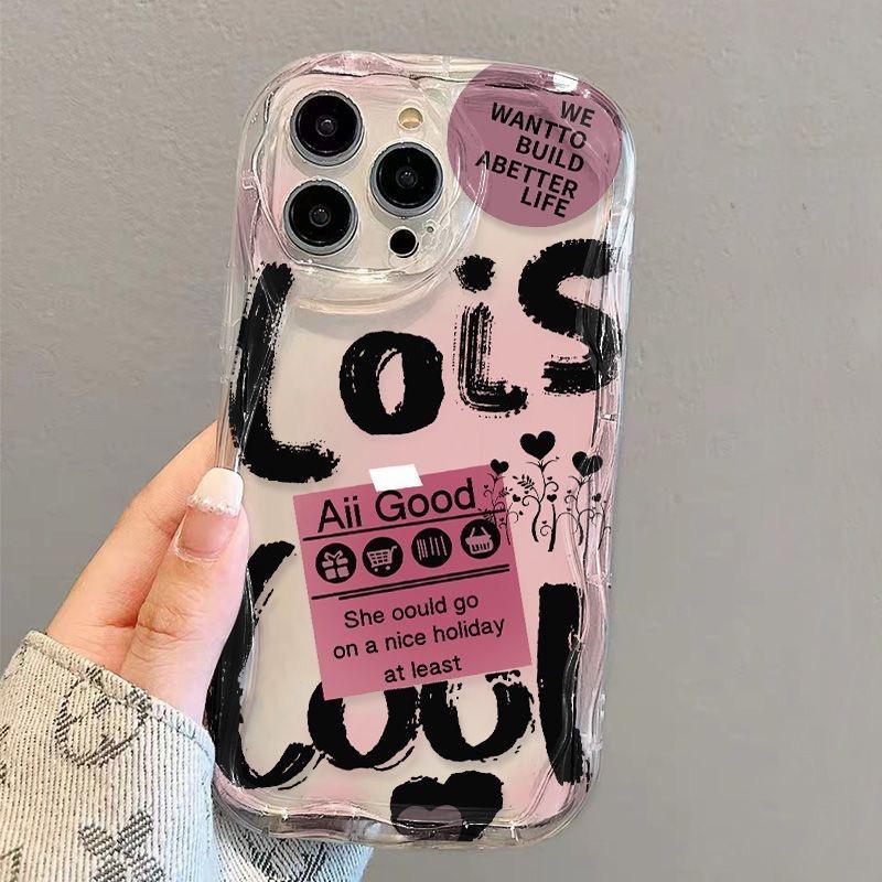 Letters Phone Case for Xiaomi Redmi Note 13 Pro 5G 12 4G 13 Pro Plus 11 10 Pro 12S Redmi 13C 12C 12 3D Wavy Curved Edge Cover