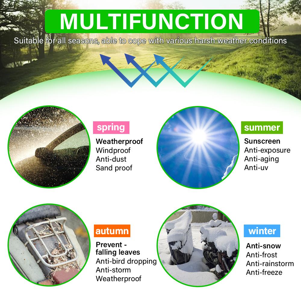 300D Motorcycle Cover Waterproof All Season Dustproof UV Protective Outdoor Indoor Scooter Wear-resistant Fabric Motorbike Cover