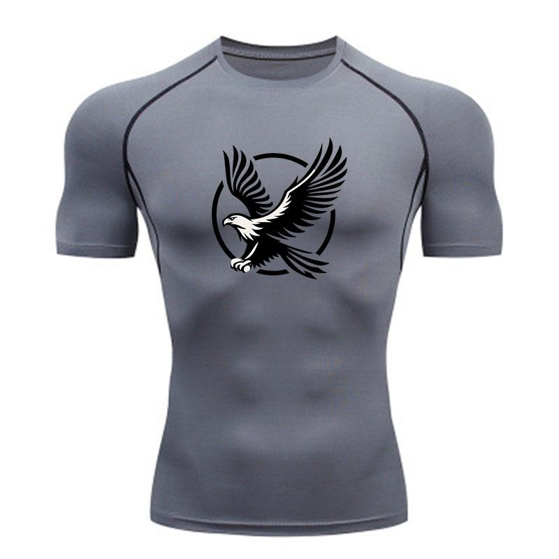 Men's Compression Workout T-Shirt, Stylish Flying Eagle Prin