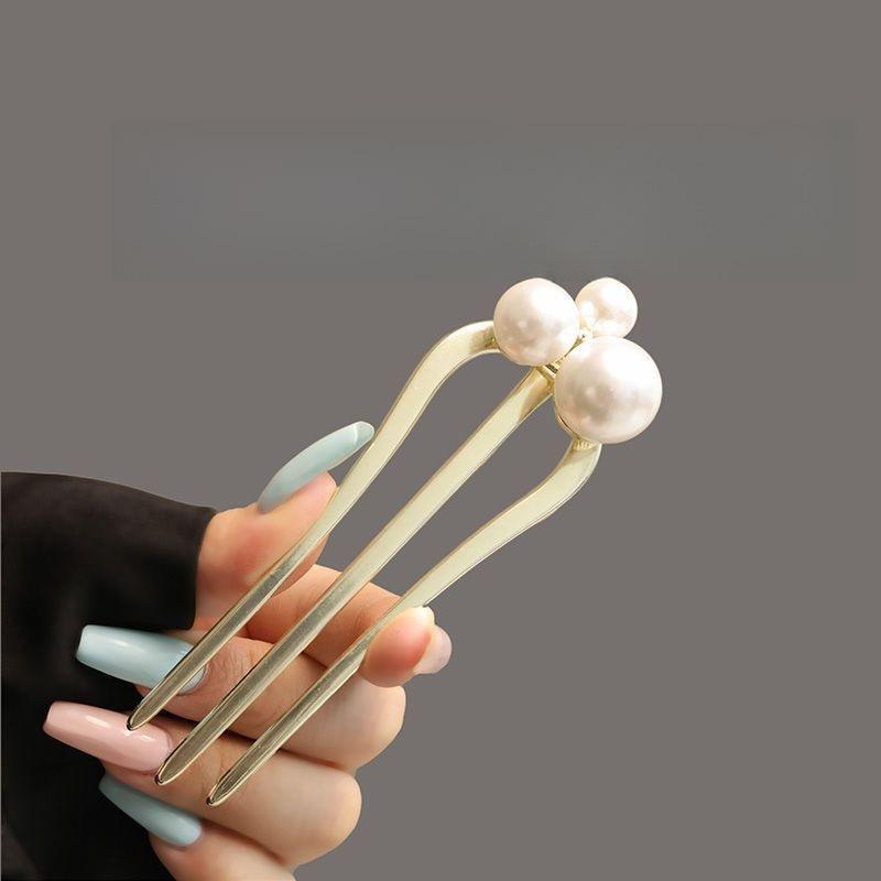 Imitation Pearl Three-tooth Hair Comb Chinese Style Hairpin Hanfu Cheongsam Hair Accessories