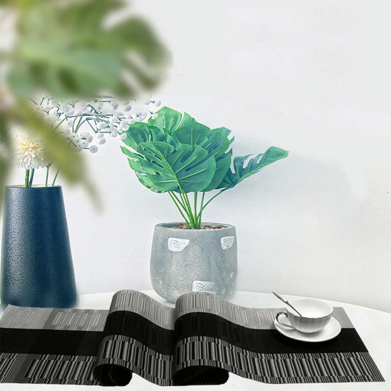 PVC Table Runner Bamboo Pattern Kitchen Tableware Non-Slip Washable 30x180cm