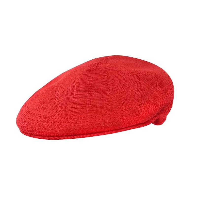 

Popular 9 Colors Retro Summer Thin Black Reverse Painter Hat Trend Mesh Breathable Beret Caps for Women Girls 56-58cm красный