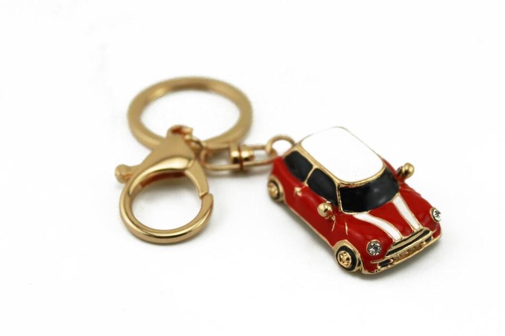 Naissant Retro Classic Car Keychain Set Two-Piece (Blue & Red)
