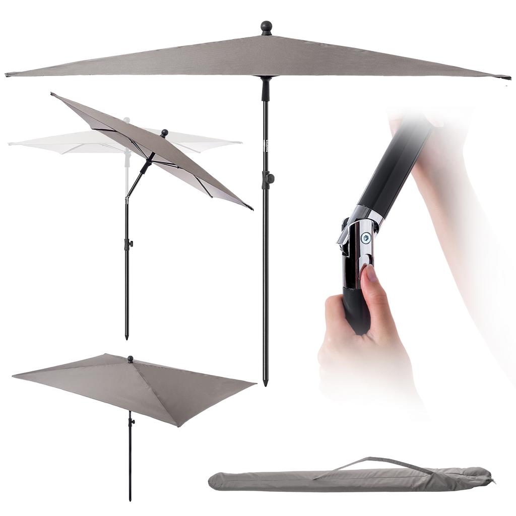 KADAX Gartenschirm Groß Faltbar Balkonschirm Knickbar Hülle