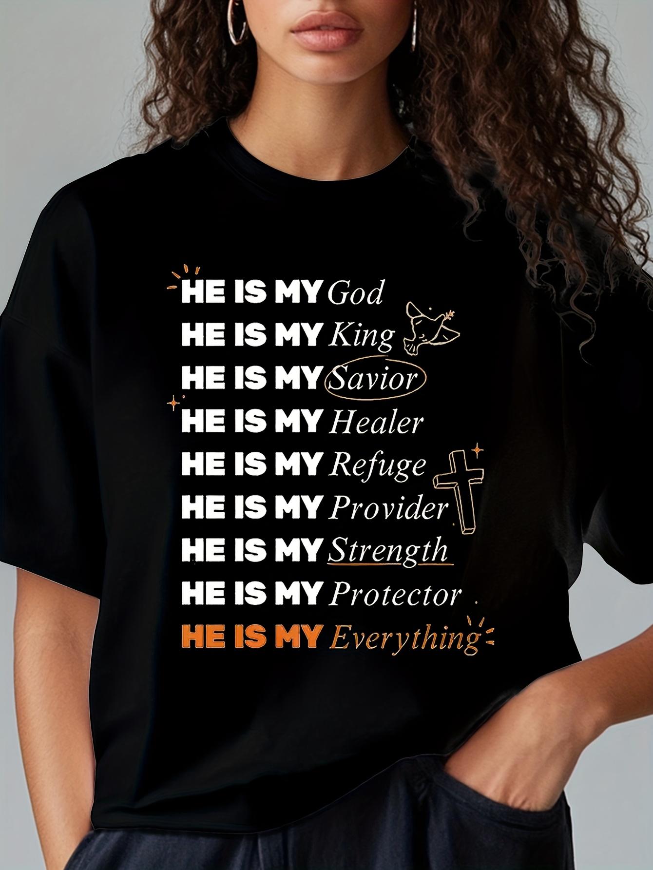 

European Size T-Shirt Verse Print - 180g Pure Cotton Tee - Casual Wear for Church and Faithful Choir Evangelistic Meeting Gospelmp 4XL