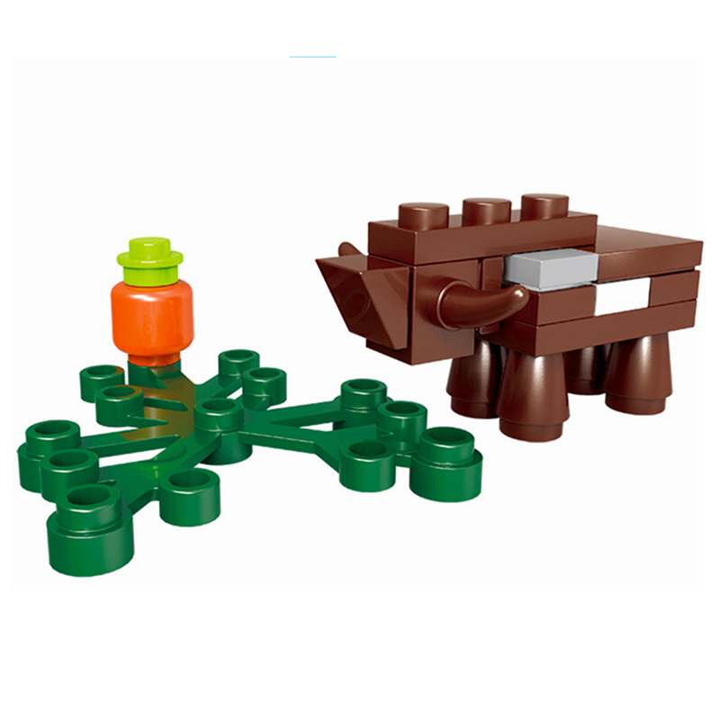 MOC Animals Figures Cute Small Giraffes Rhinoceroses Cows Construction Bricks Playthings ideal for Kids Friends Christmas Toy Children Gifts