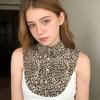 Fake Collar Leopard Print Detachable Lapel Collar Women Lightweight Breathable Half Shirt Collar Dresses Blouses Accessory