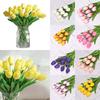 Exquisite No Color Fading Artificial Tulip Flowers For Cafe And Bookstore Decorations