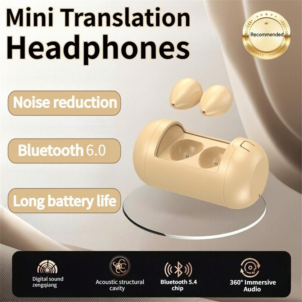 New Mini Sleep Bluetooth Translation Earphone Comfortable Wear Power Display in Ear Style Bluetooth Headphone Translator Earbuds