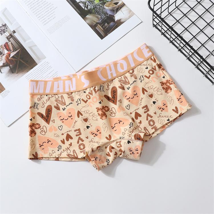 Plus Size Women's Pure Cotton Cartoon Briefs - Antibacterial, Breathable, Unisex, Four-Corner Design