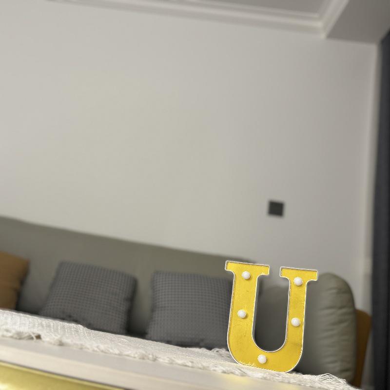 Gold Foil Letter and Number LED Decorative Luminous Light Signs 16CM Gold Foil