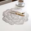 Peony Nordic Style Decorative Bronzing Home Coaster PVC Table Mat Thermal Insulation Non-slip Waterproof Anti-scalding Placemat