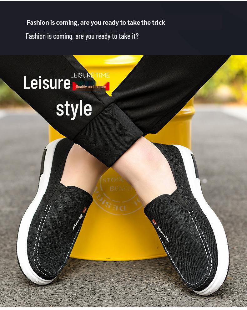 2023 New Style Men's Casual Fashion Canvas Shoes - Flat One-Step Slip-On