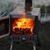 Holzofen für den Außenbereich, tragbarer Zeltofen mit Kaminrohr zum Kochen beim Camping