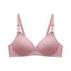Solid Color Middle-aged and Elderly Small Cup Two-breasted Wire-free Bra Mother's Underwear
