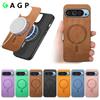 Carregamento Sem Fio Magnético para Capa Fosca Para Google Pixel 9 8 7 Pro XL 8A 7A G Couro PU Pixel 10 9 Pro XL 9A Capa