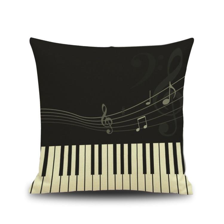 45X45CM Piano Key Wonderful Notes Decorative Pillowcase Car Sofa Art Piece Office Seat Cushion Cover Home Decoration