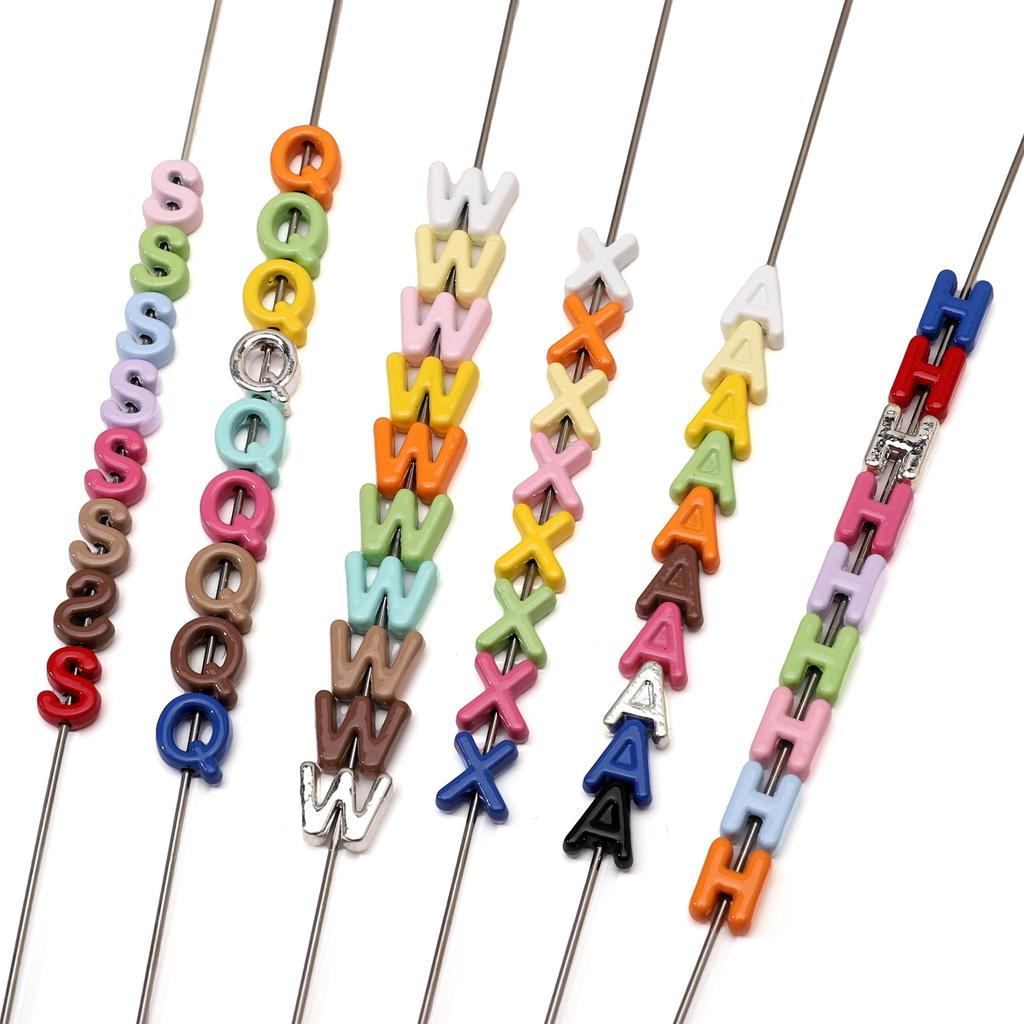 5Pcs Alloy Small Colored Drip Oil Letter Beads Bead For DIY Handmade Materials Bracelets Necklaces Jewelry Making