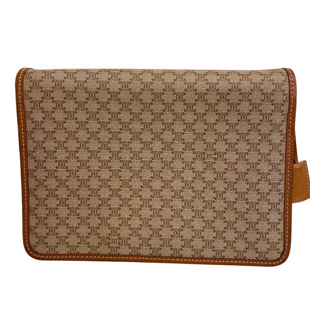 CELINE Clutch pouch Macadam PVC business bag Brown PVC Used