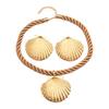 Elegant Shell Pendant Earrings and Necklace Set Fashionable Accessories Handmade Women Girls Jewelry for Daily Wear