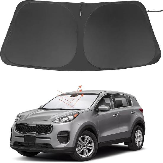 TINGLU Sun Shade For Tesla Model X Tesla X 2016-2024 2025 Accessories Windshield Sun Shade Window Shade UV Rays Protection Sun Visor Cover With
