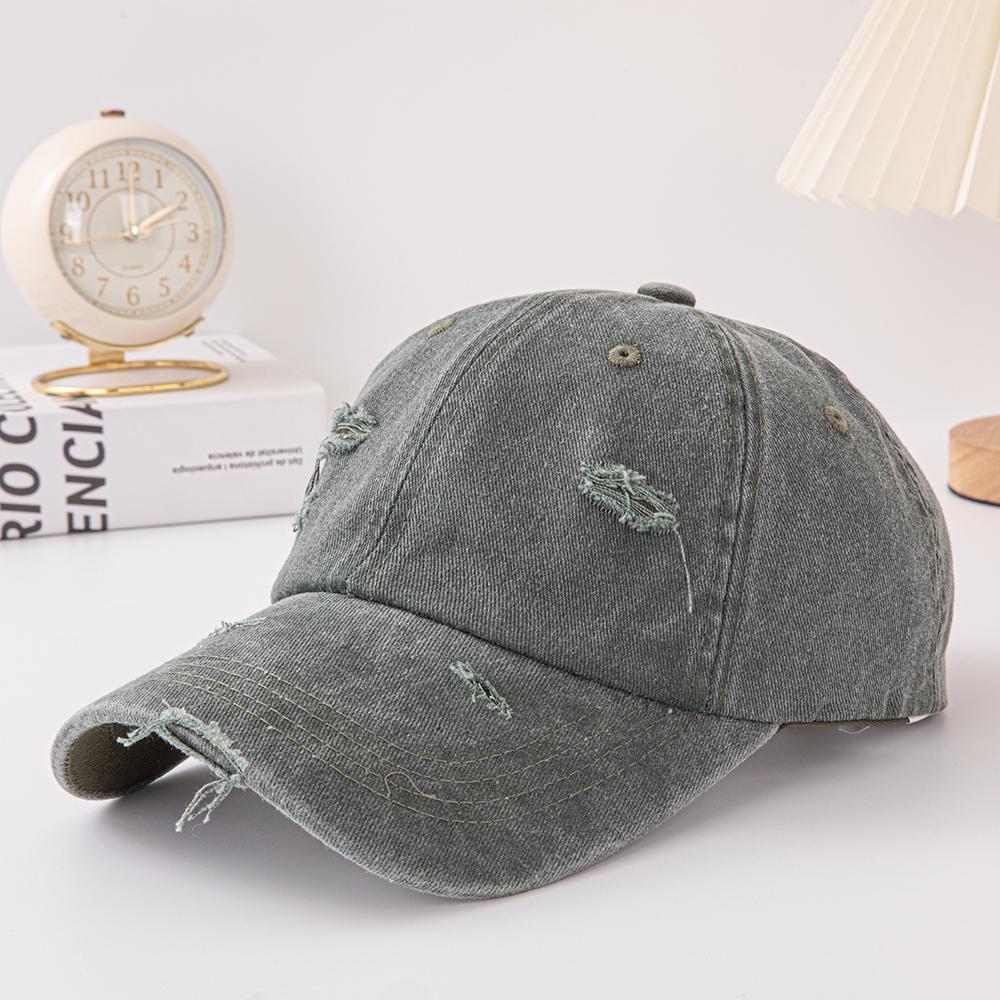 Hole Style Baseball Cap: Fashionable, Retro-Style Cap With Cool Tearing Details. Suitable For Casual Wear, Streetwear Or Daily C