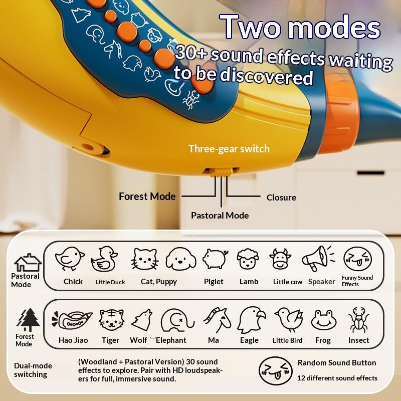Animal Sounds Portable Kids Musical Blow Horn Sound Amplifier for Lung Capacity Birthday Gift