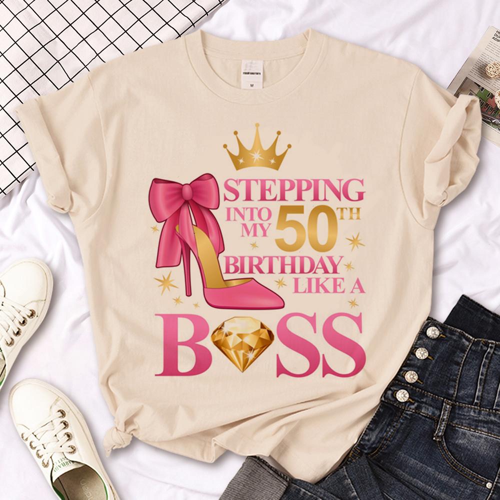 50 Ans 50th Years Birthday T-shirts Women Y2K Manga T Shirt Girl 2000s Y2k Funny Clothing
