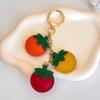 Kreativer Tomaten-Anhänger PU-Leder Oranger Schlüsselanhänger Modischer Obst-Schlüsselanhänger Rucksack-Dekoration