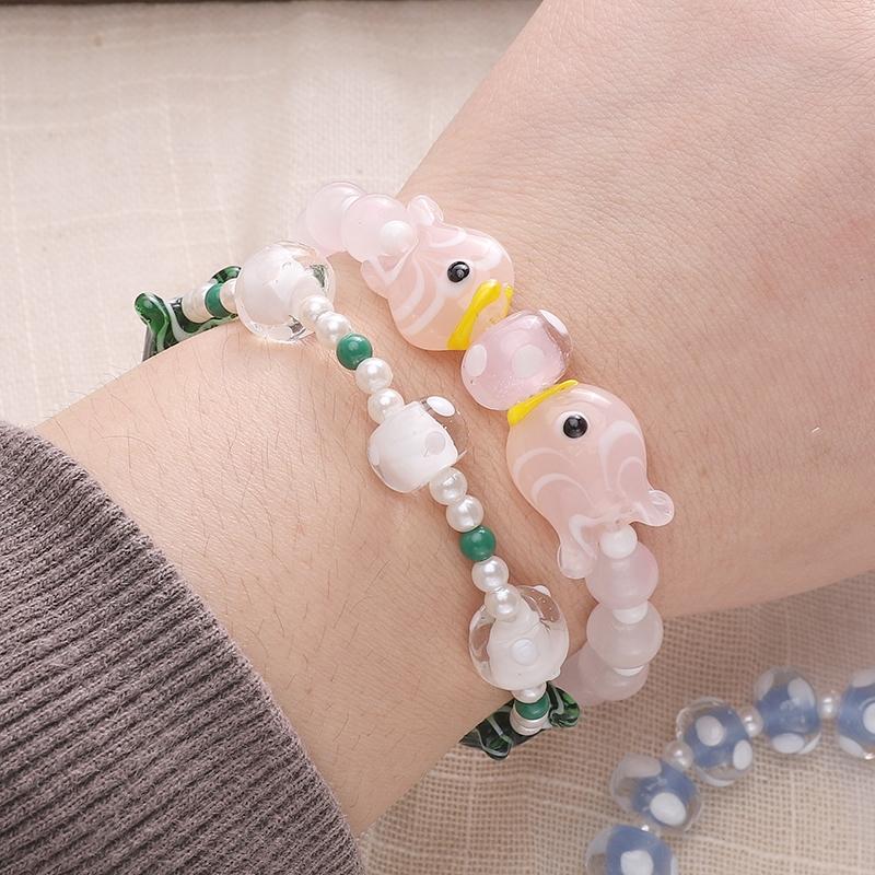 1pc [12x8mm] White Polka Dots Wheel Beads Transparent Flat Round Beads Transparent Glass Wheel Beads DIY Handmade Accessories