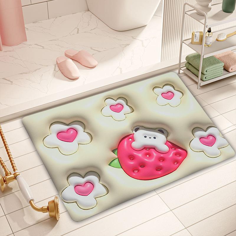 New 3d Three-dimensional Expansion Diatom Mud Quick Drying Soft Mat Bathroom Door Absorbent Non-slip Blanket Multi-purpose