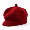Women Knitted Cap Peaked Octagonal Beret Cap Fashionable Winter Autumn Hat