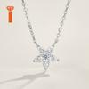 Hot Selling S925 Sterling Silver Floral Moissanite Necklace Rhodium Plated Pear Cut Adjustable Extension Chain Jewelry Necklace