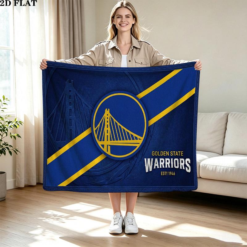 Golden State Warriors Print Flannel Blanket High Quality Warm Comfortable Cover for All Seasons Perfect for Gifts Home Decor