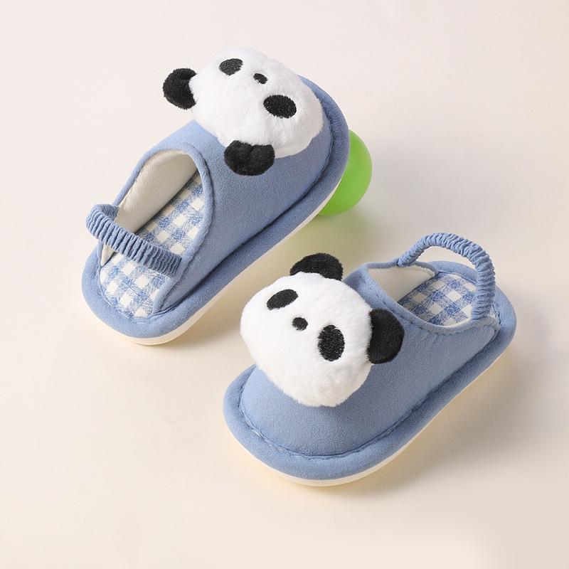 Unisex Cute Panda Slippers for Kids (1-5 Years), Anti-slip Elastic Band, Spring/Autumn
