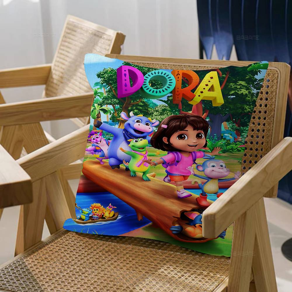 Cartoon D-Dora The E-Explorer Pillow Cover Design Cushion Cover Decor Holiday Decorati