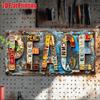D Flat pc Vintage Metal Sign for Decorationg Only Outdoor Wall Art (cm xcm) PEACE Colorful Letter Scene