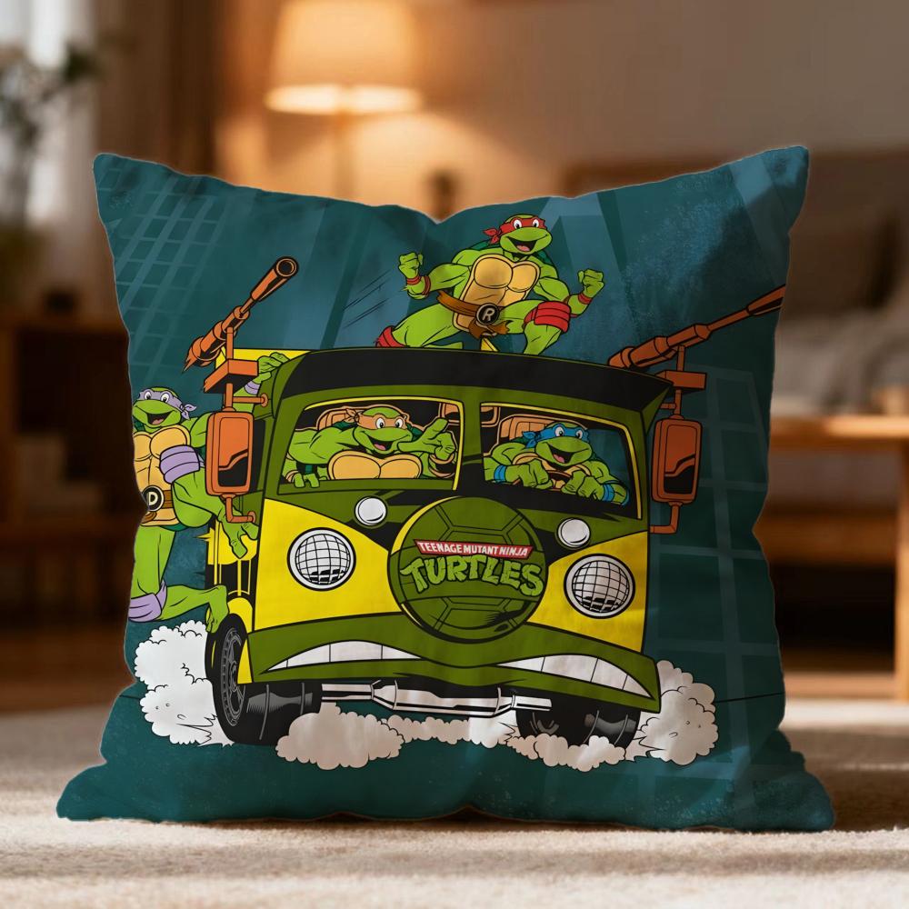 Hot TTeenage Mutant Ninja Turtleses Cushion Cover Soft Washable Pillow Case Multi-Scene for Couch Bed Travel Office Use