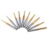 10pcs Titanium Coat Tungsten Carbide 1.5mm 3.175mm End Mill Engraving Bits CNC Rotary Burrs Set