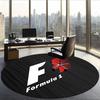 Formula 1 (1) Round Office Rug Decorative Floor Rug for Office Bedroom Living Room and Home Space