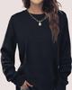 New 2023 Autumn/Winter European & American Women's Solid Color Round Neck Long Sleeve T-shirt