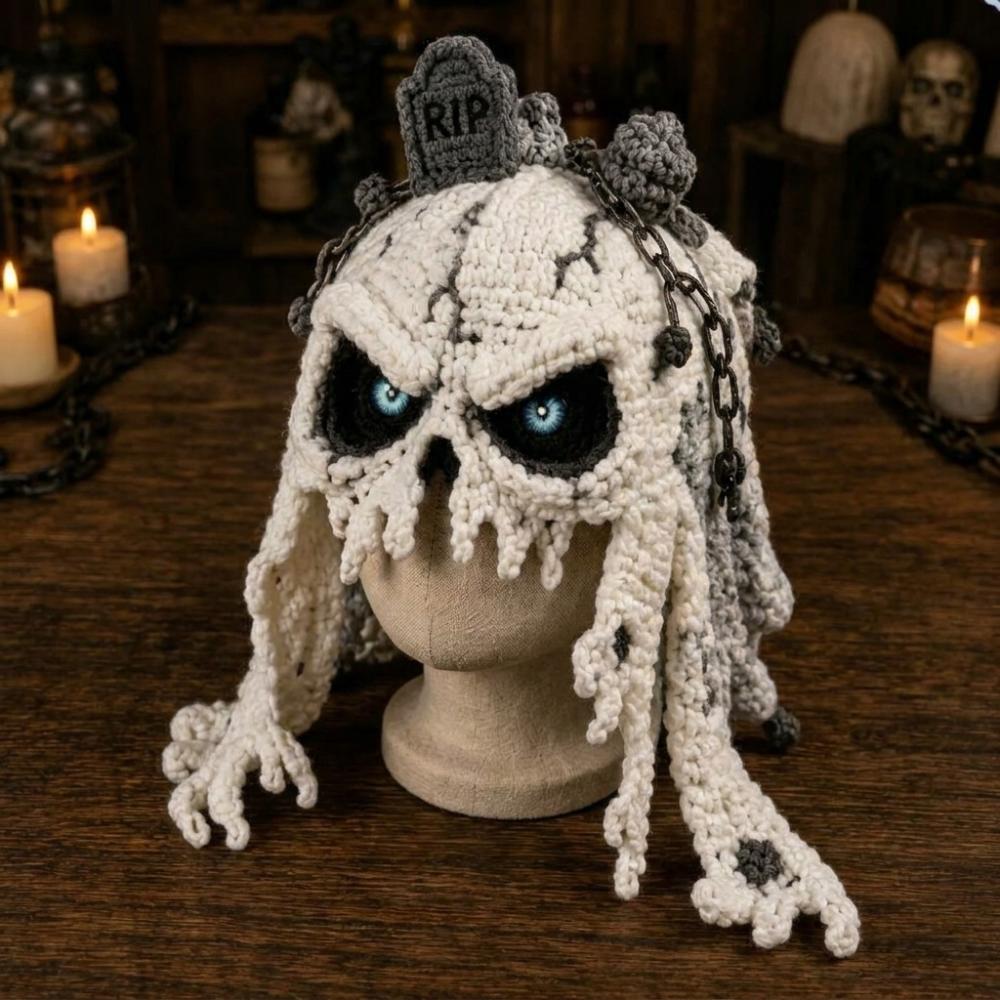 Warm Halloween Crochet Hood Kit for Adults Handmade Halloween Animal Hat Halloween Party