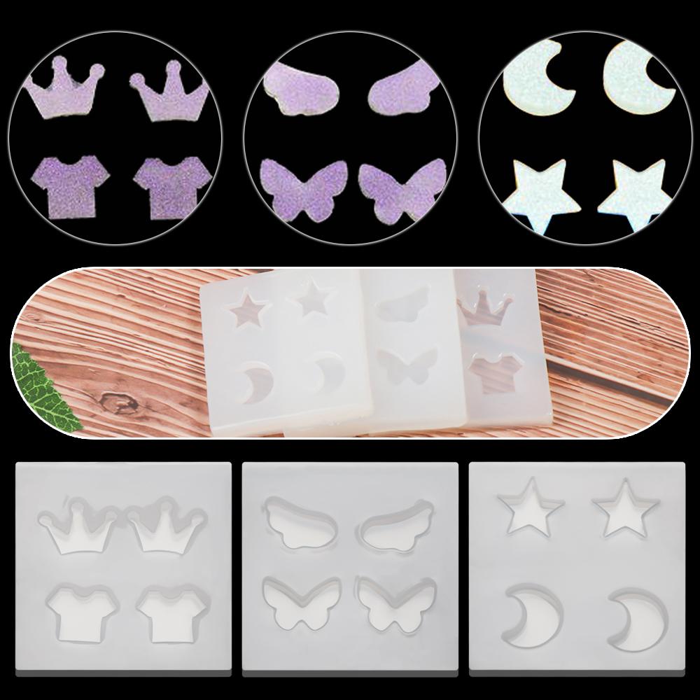 Glue Keychain Necklace Crystal Epoxy Mold Resin Silicone Molds Pendant Mould Earrings Mould