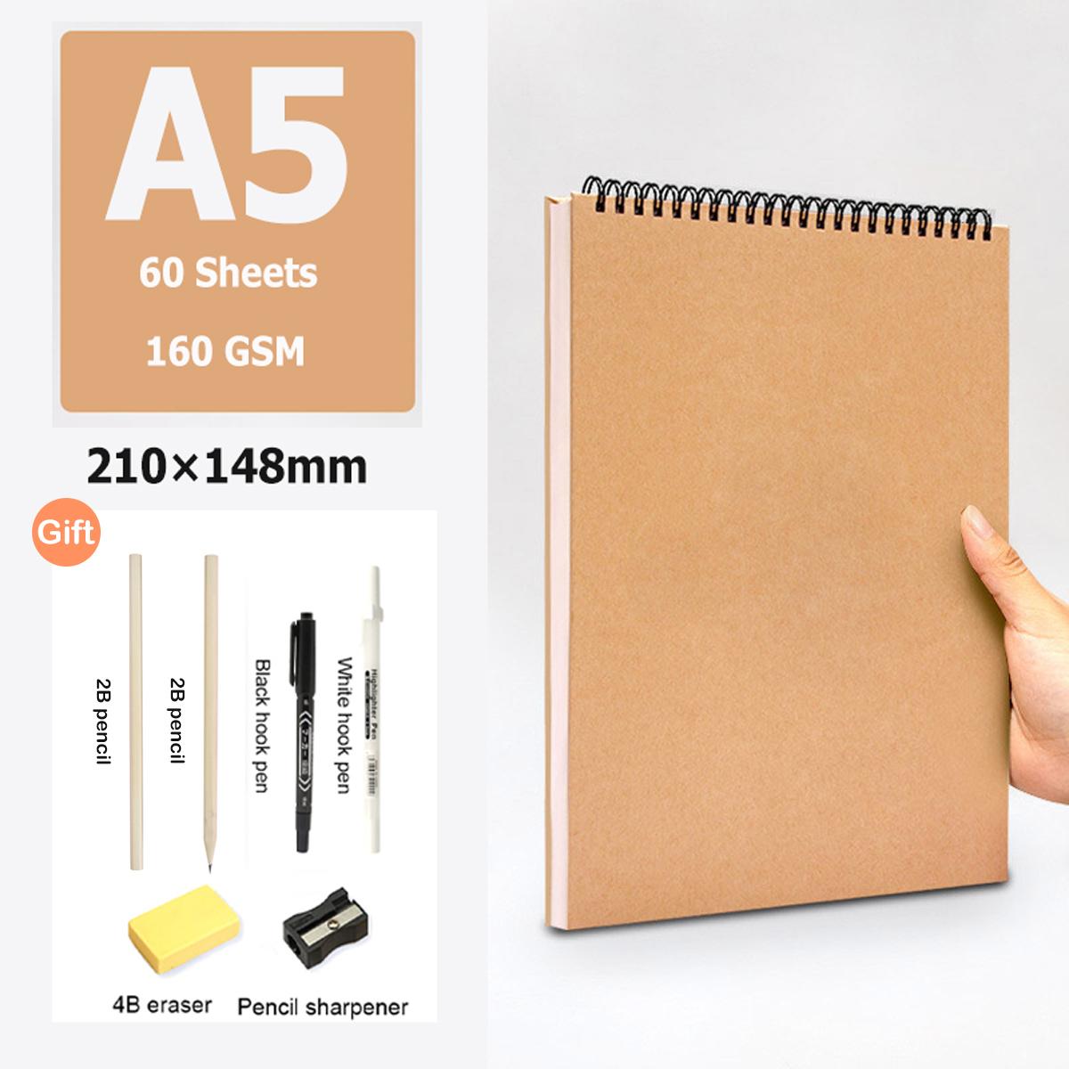 

A4/A5/16K Sketchbook 160 GSM Drawing Paper No bleed Supplies for Artist Watercolor Oil Painting Stationery School Ofice Supplies